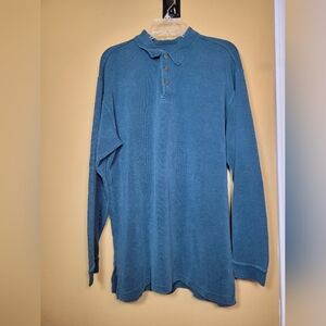 Tommy Bahama Silk Blend Ribbed Long Sleeve Shirt sz L